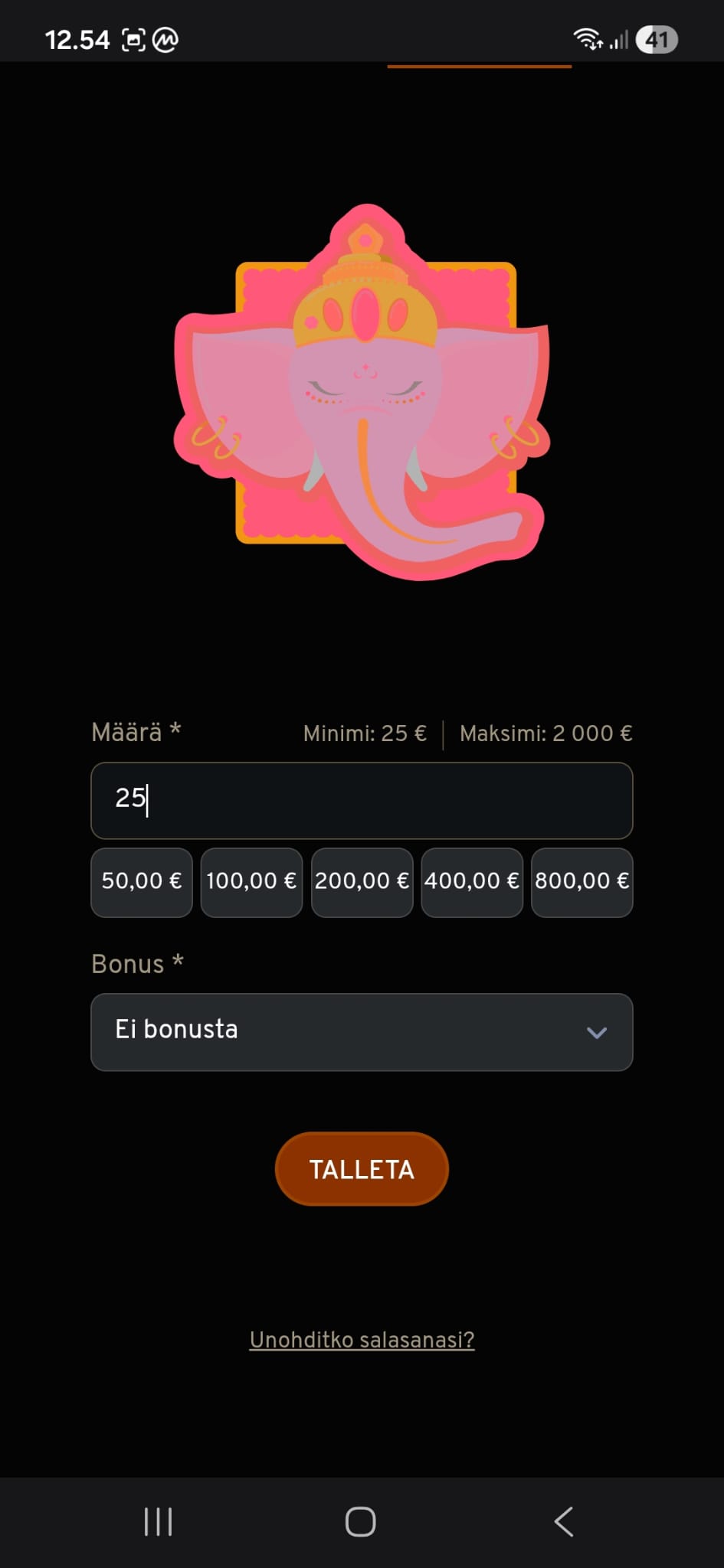 Voit valita käyttöösi bonuksen