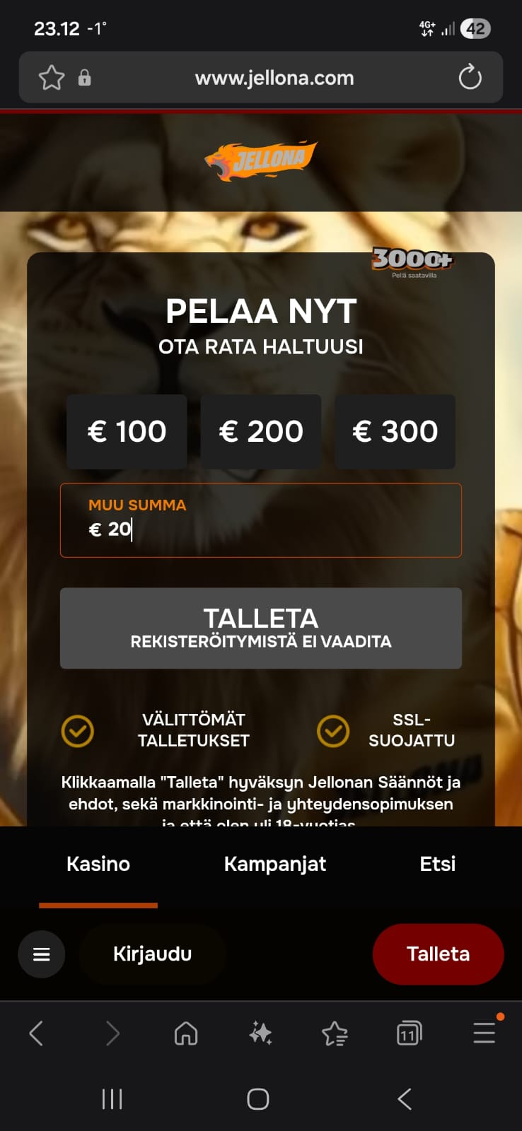 Jopa vain 1 eurolla pääsee pelaamaan