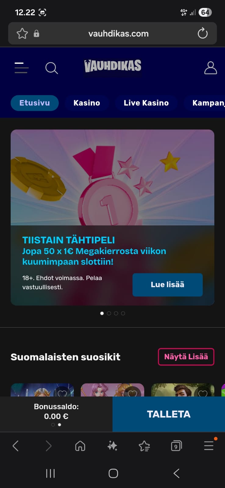 Tältä näyttää kasinolle pääsyn jälkeen