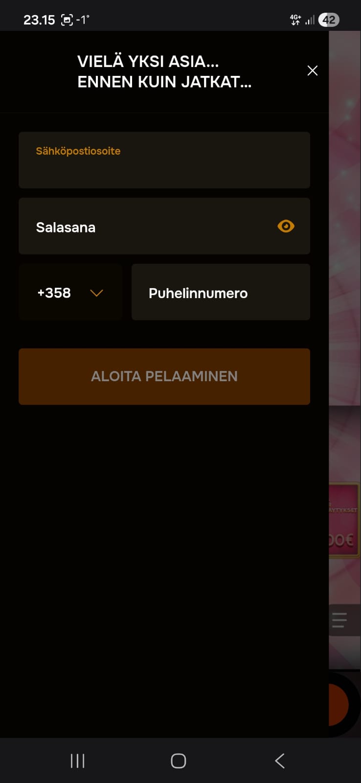 Sähköposti ja puhelinnumero tarvitaan