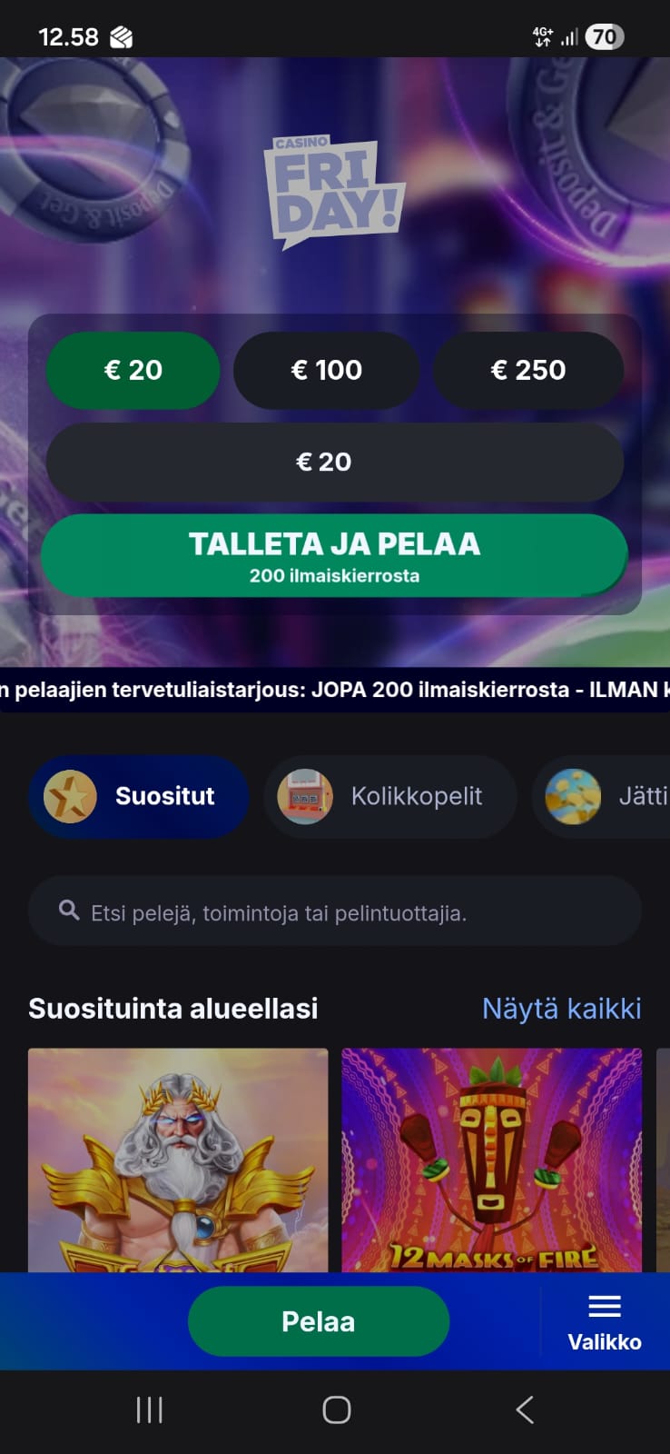 Pelaamaan pääsee nopeasti