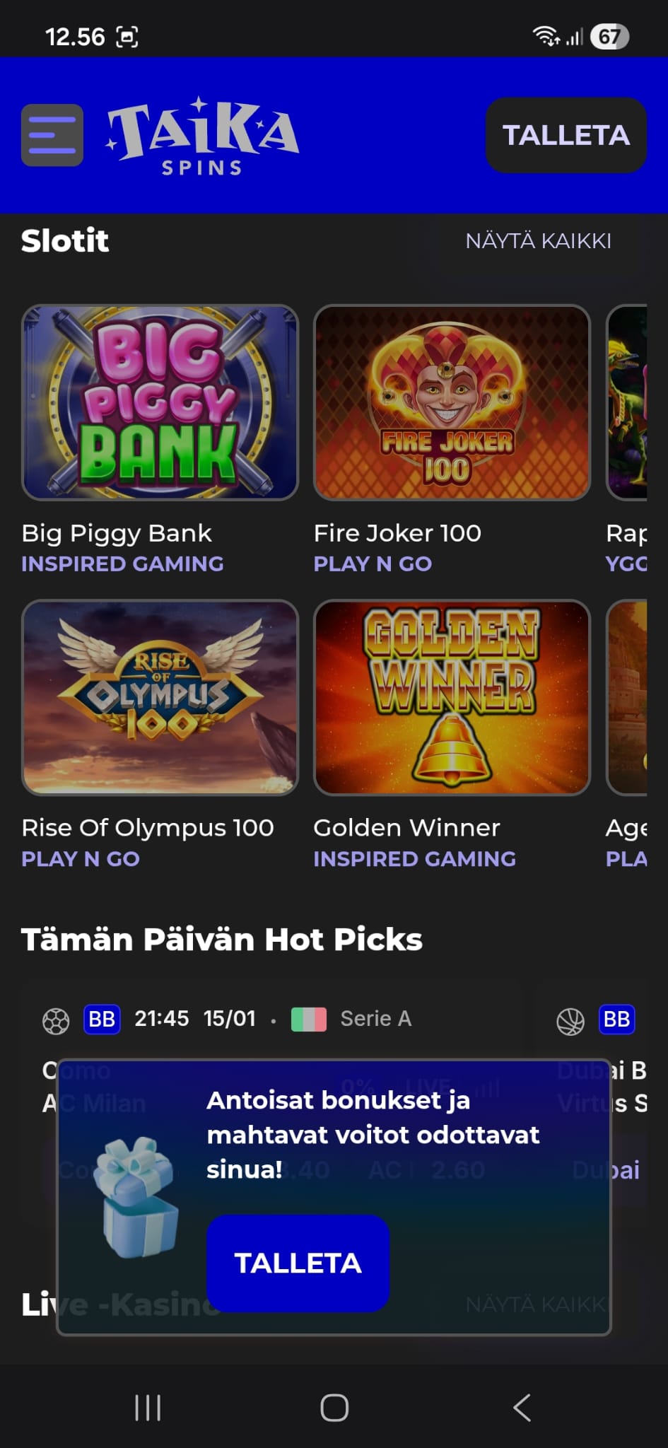 Pelistudio ilmoitetaan pelin yhteydessä