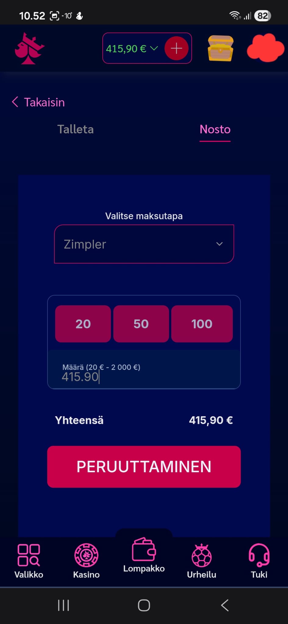 Laitoimme nostopyynnön vetämään