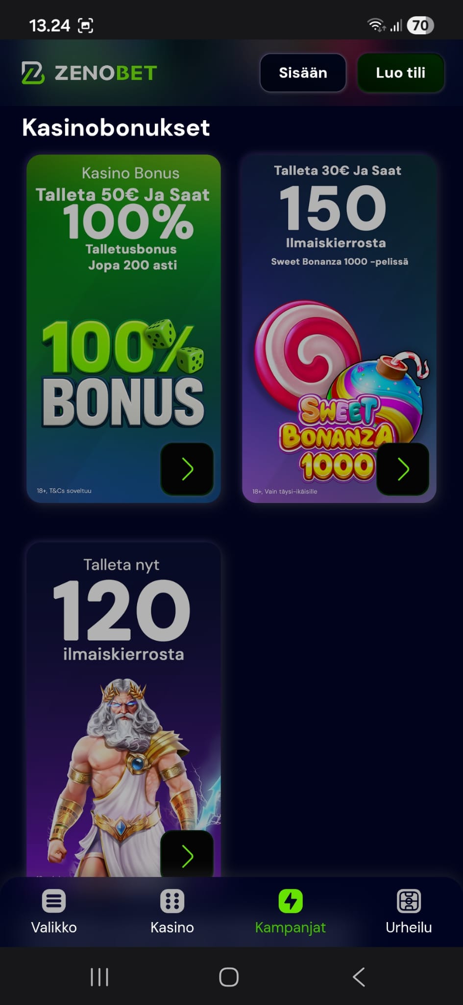 Zenobetillä on useita bonuksia