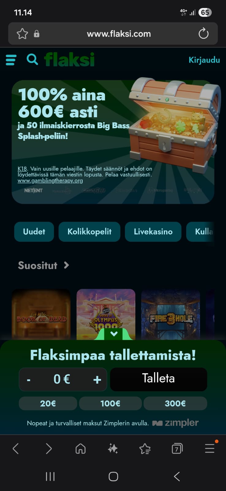 Mobiilissa ulkoasu on harmaa